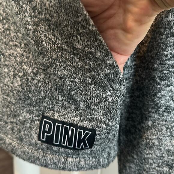 PINK by Victoria’s Secret Large Marled Gray Quarter Zip Pullover - Picture 3 of 10